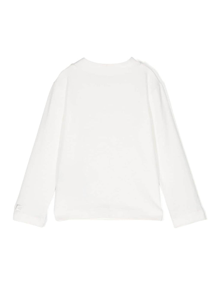 T-shirt bianca per noenata in cotone