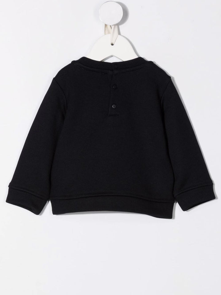 Felpa nera per neoanto con logo bianco 8NHMR61JRIZ F907 Emporio Armani Kids 