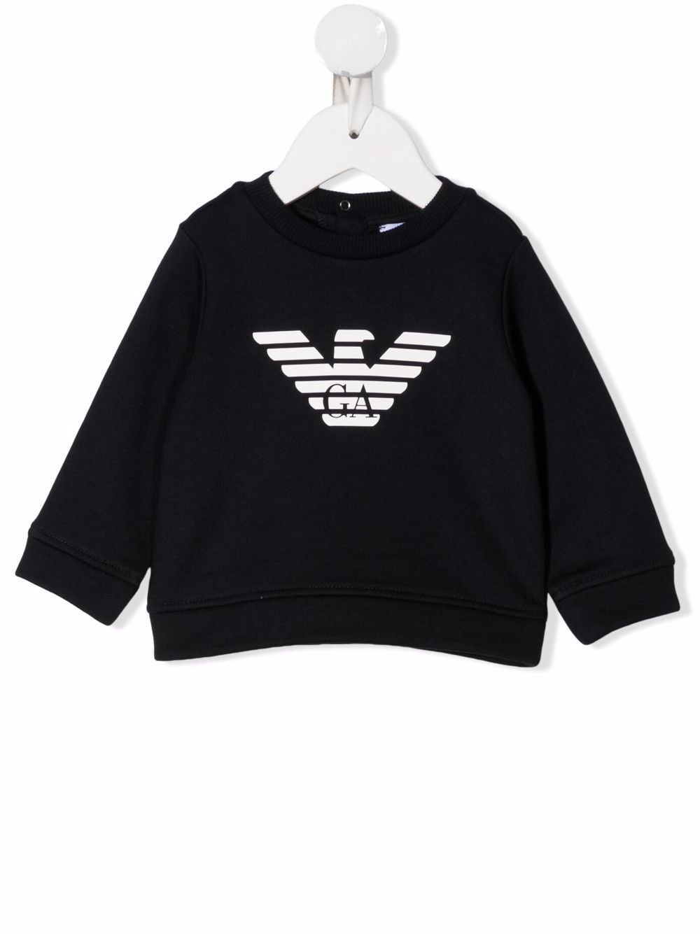 Felpa nera per neoanto con logo bianco 8NHMR61JRIZ F907 Emporio Armani Kids 