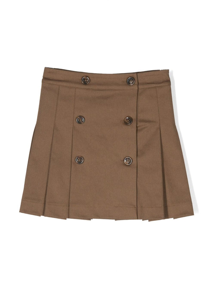 Gonna marrone per bambina con logo JFE090AOBC F1KE2 Fendi Kids 