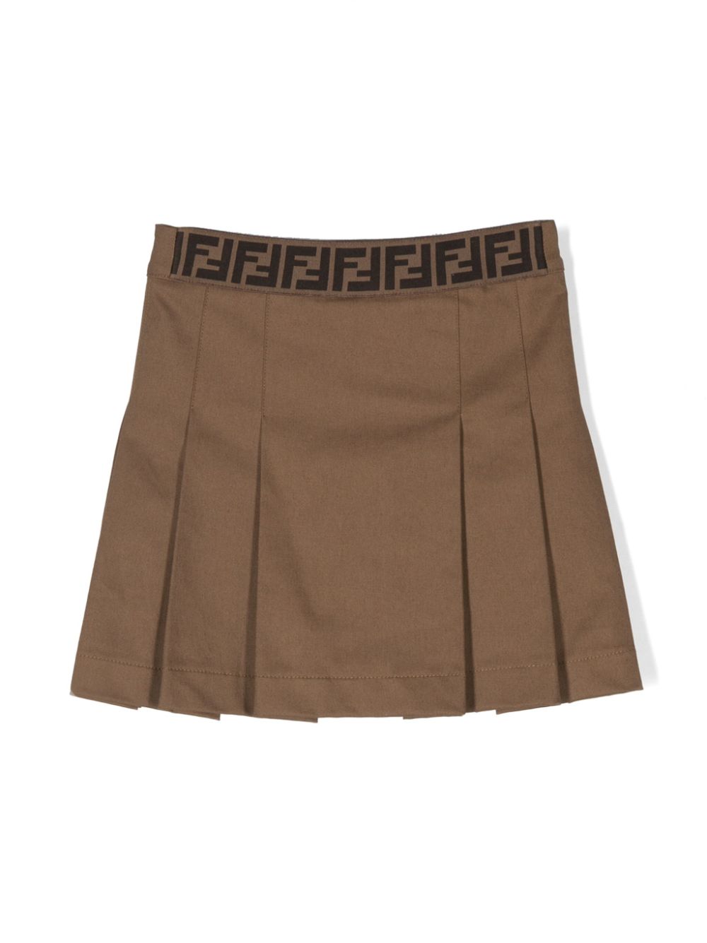 Gonna marrone per bambina con logo JFE090AOBC F1KE2 Fendi Kids 
