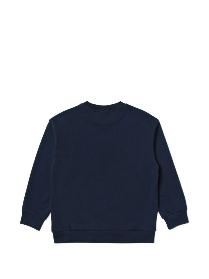 Felpa blu per bambino con logo JUH0515V0 F1I11 Fendi Kids 