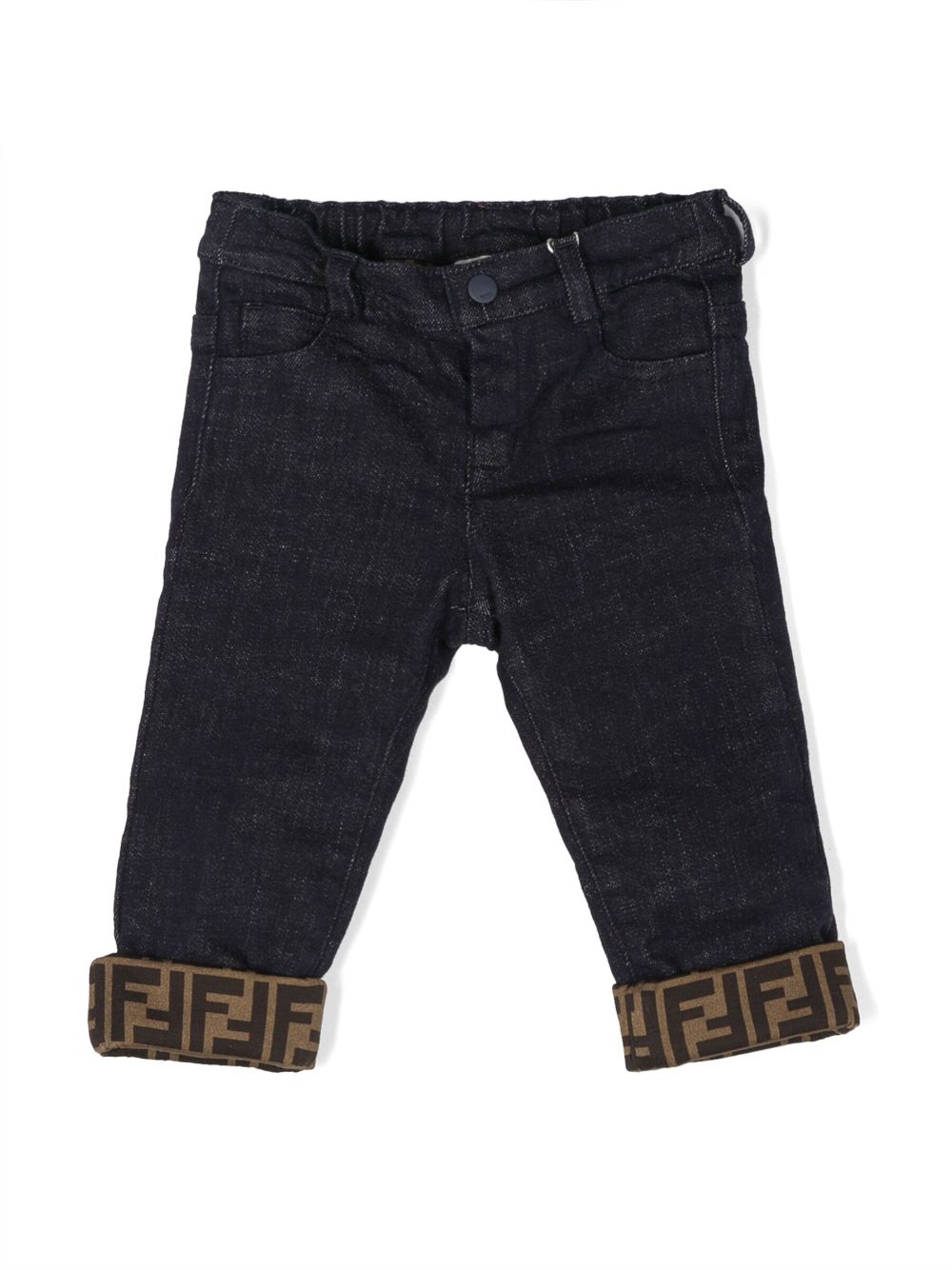 Midnight blue jeans for newborns with logo