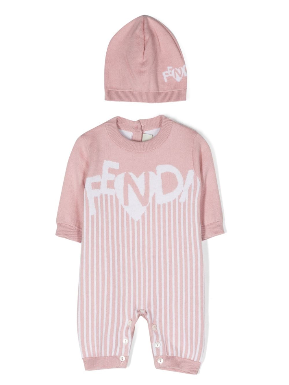 Tutina rosa chiaro per neonata con logo