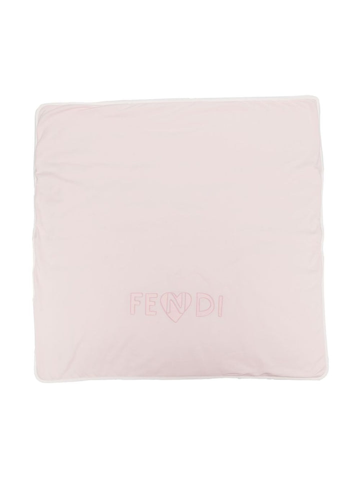 Pink baby blanket with logo