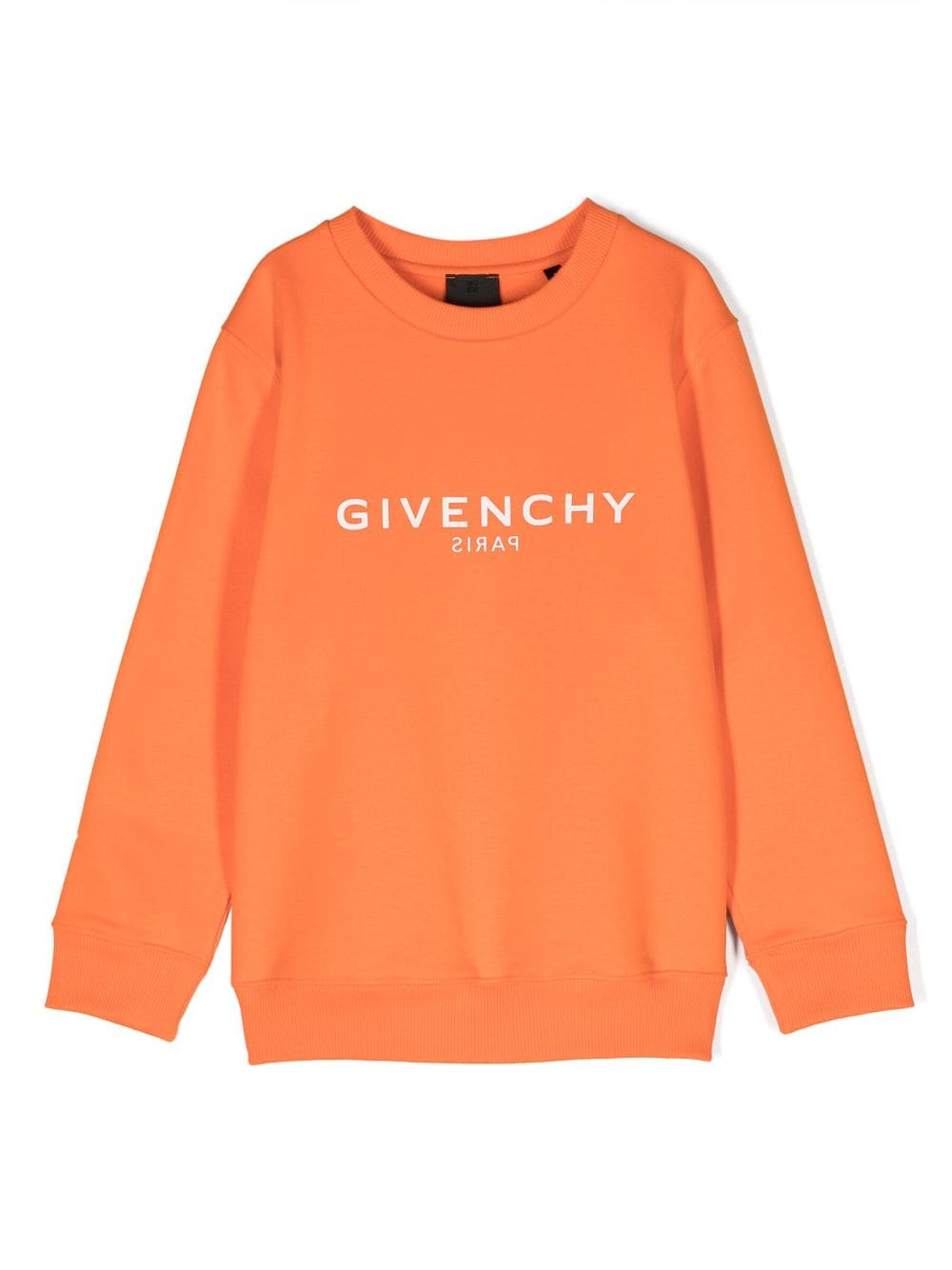 Orange sweatshirt for children with logo
