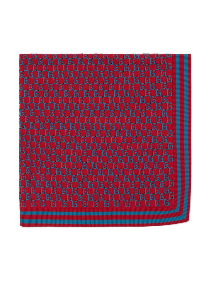 Red and blue baby blanket
