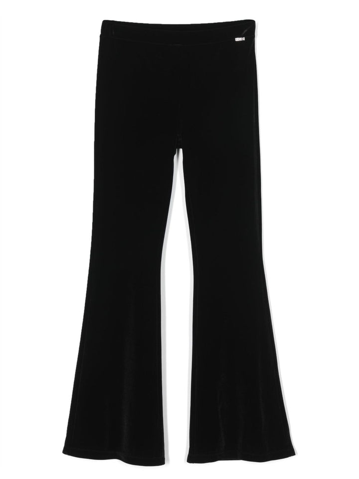 Black flared trousers for girls