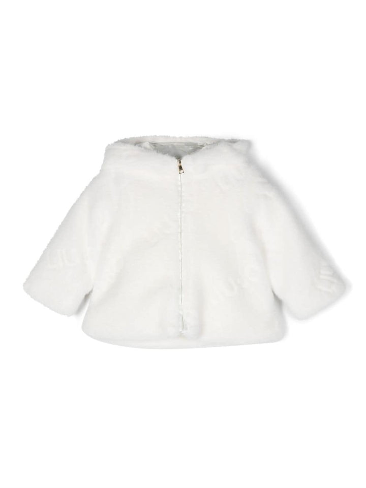 White fur jacket for baby girls