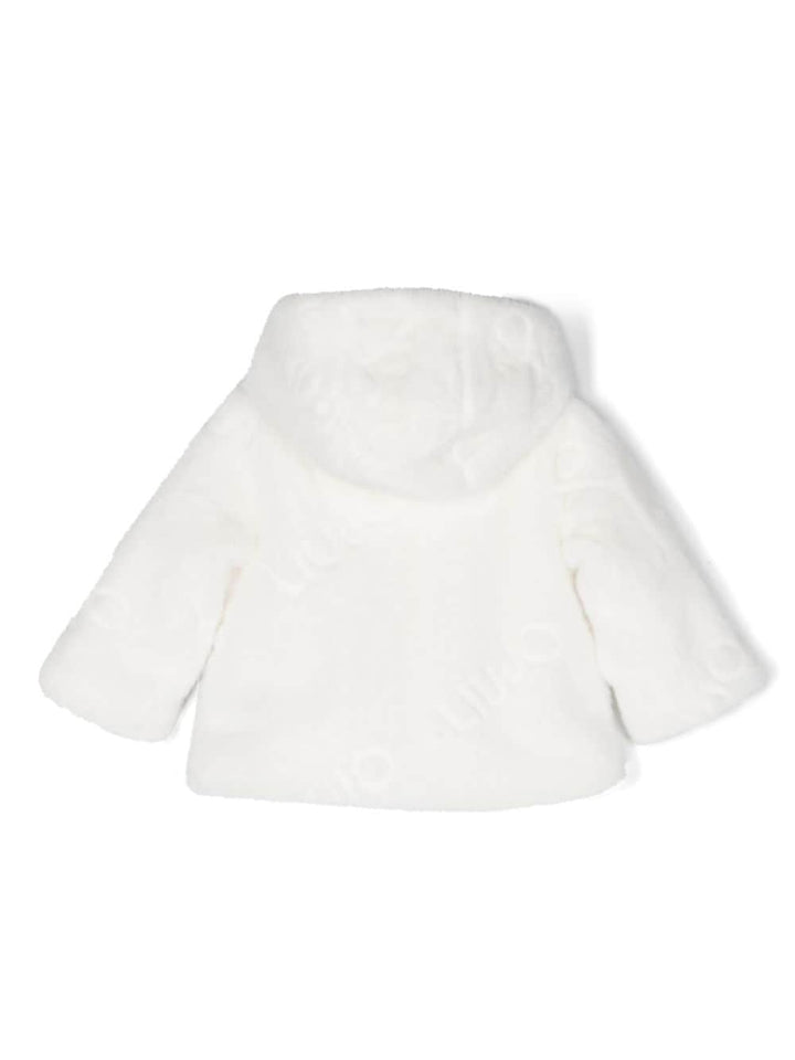 Giacca bianca per neonata in pelliccia