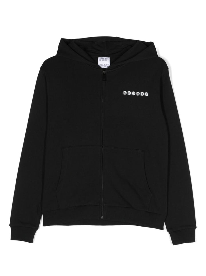 Black sweatshirt for boys with white logo