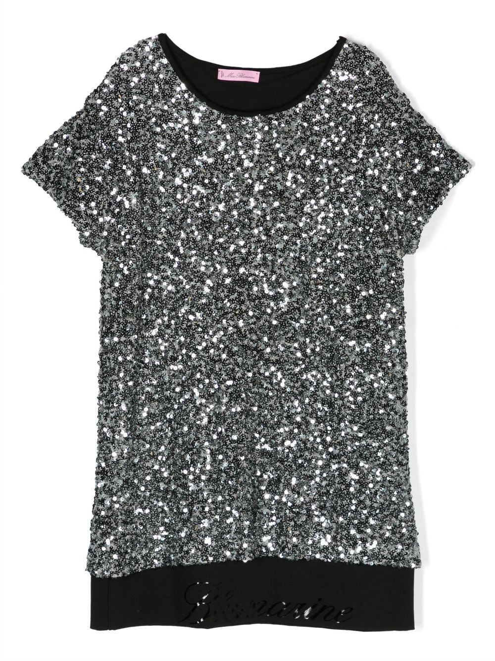 Silver dress for girls with sequins