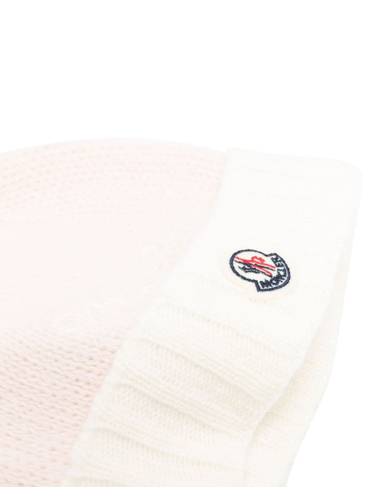 Pink hat for baby girls with logo