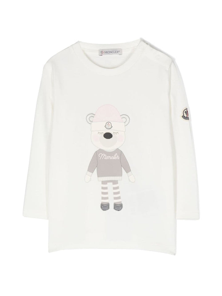 Milky white baby t-shirt with print