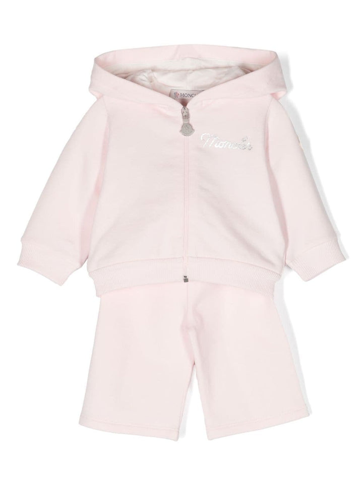 Pink sports outfit for baby girls with logo