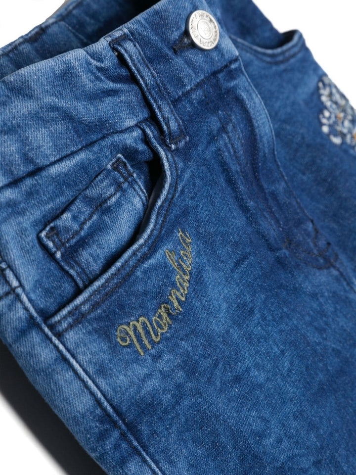Blue jeans for girls with logo