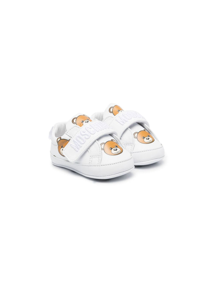 Sneakers per neonata in pelle bianche
