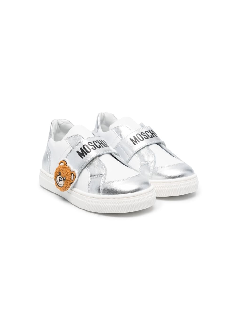 White and silver sneakers for girls