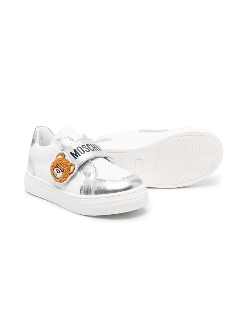 White and silver sneakers for girls