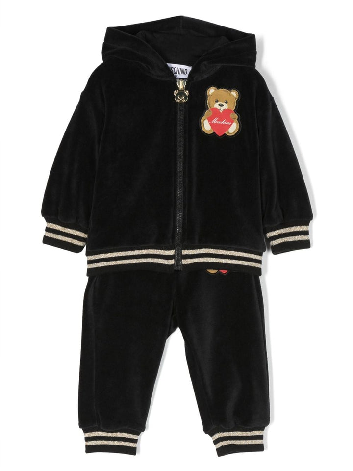 Sports outfit for baby girls in velvet