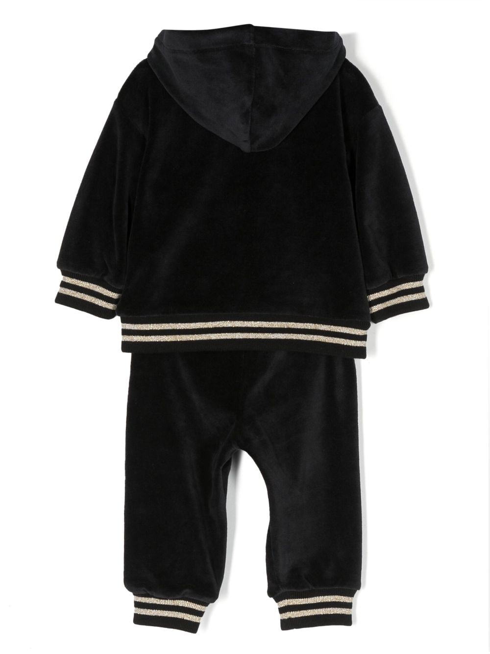 Sports outfit for baby girls in velvet
