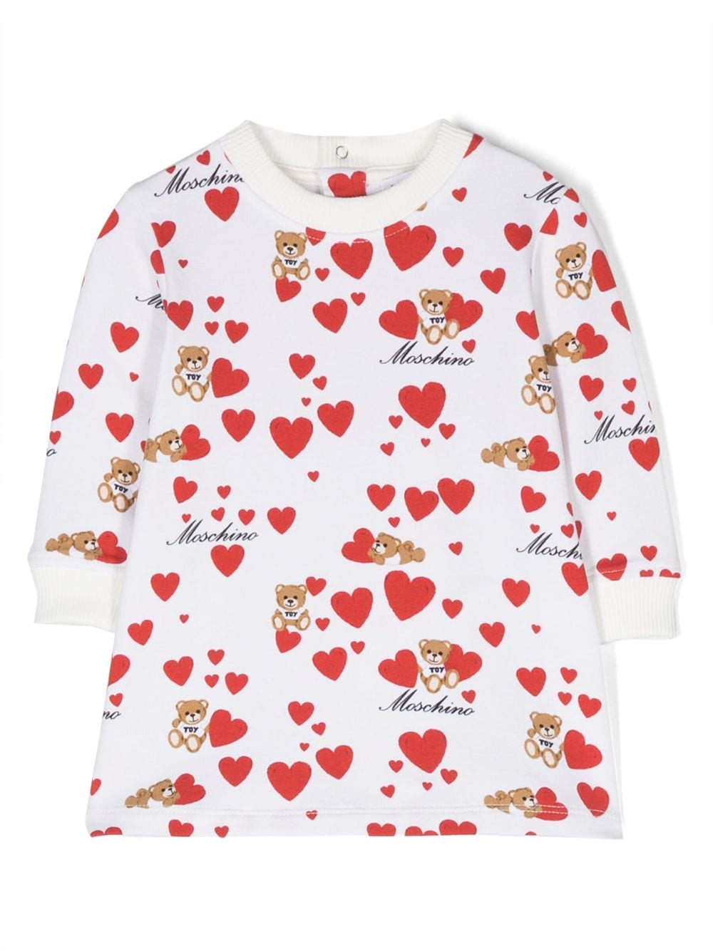 White dress for baby girls with hearts