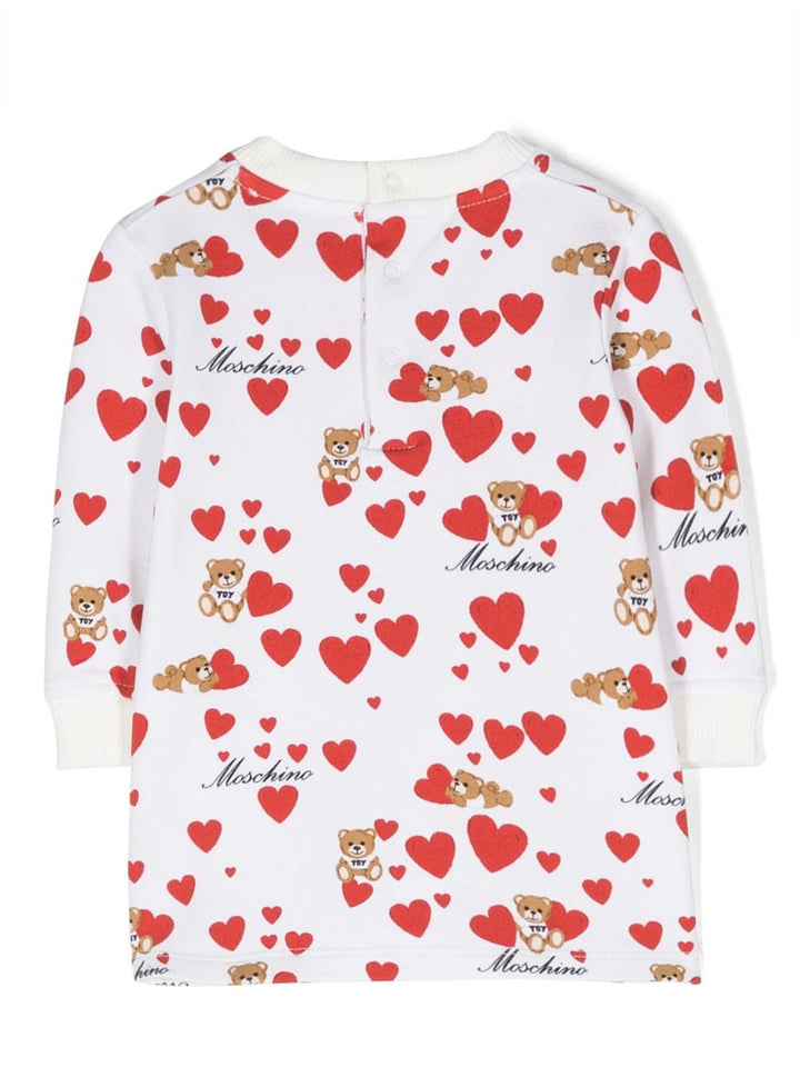 White dress for baby girls with hearts