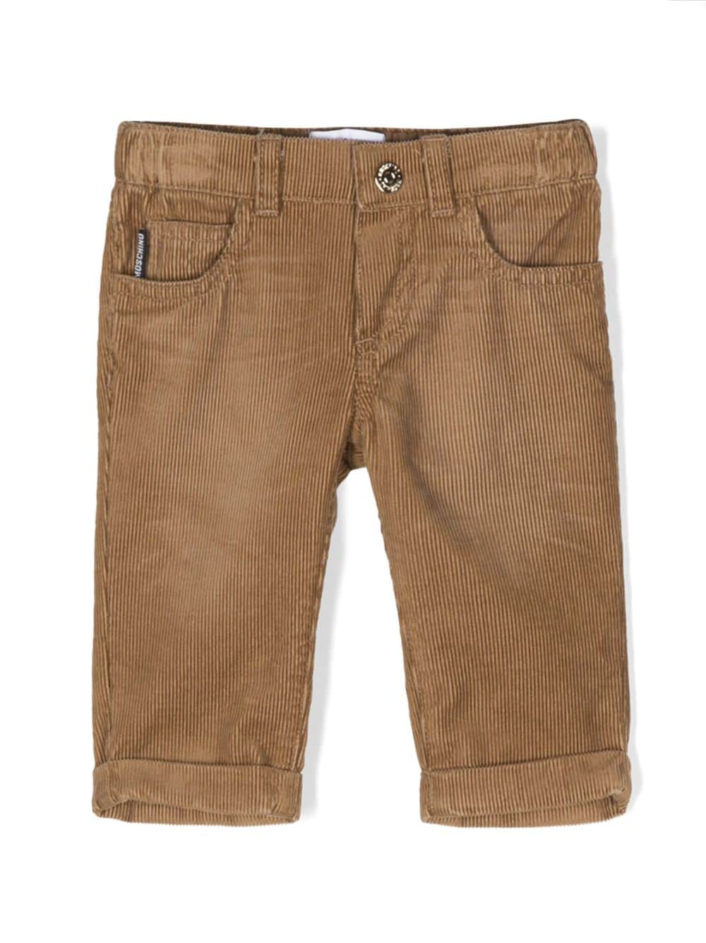Brown baby trousers with logo