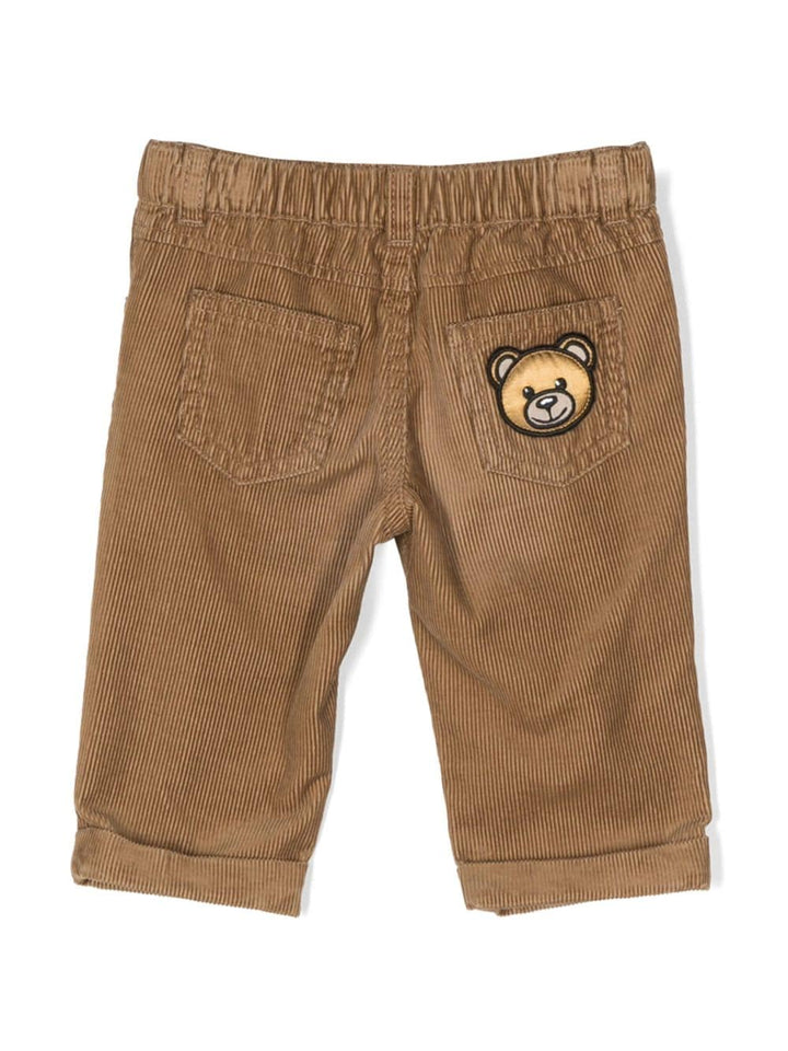 Pantalone marrone per neonato con logo