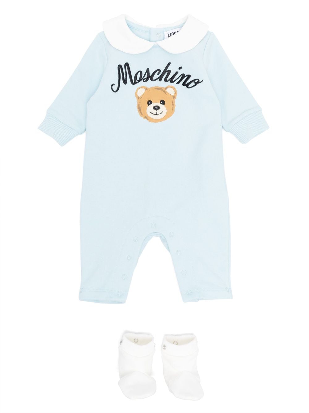 Baby blue onesie set with logo