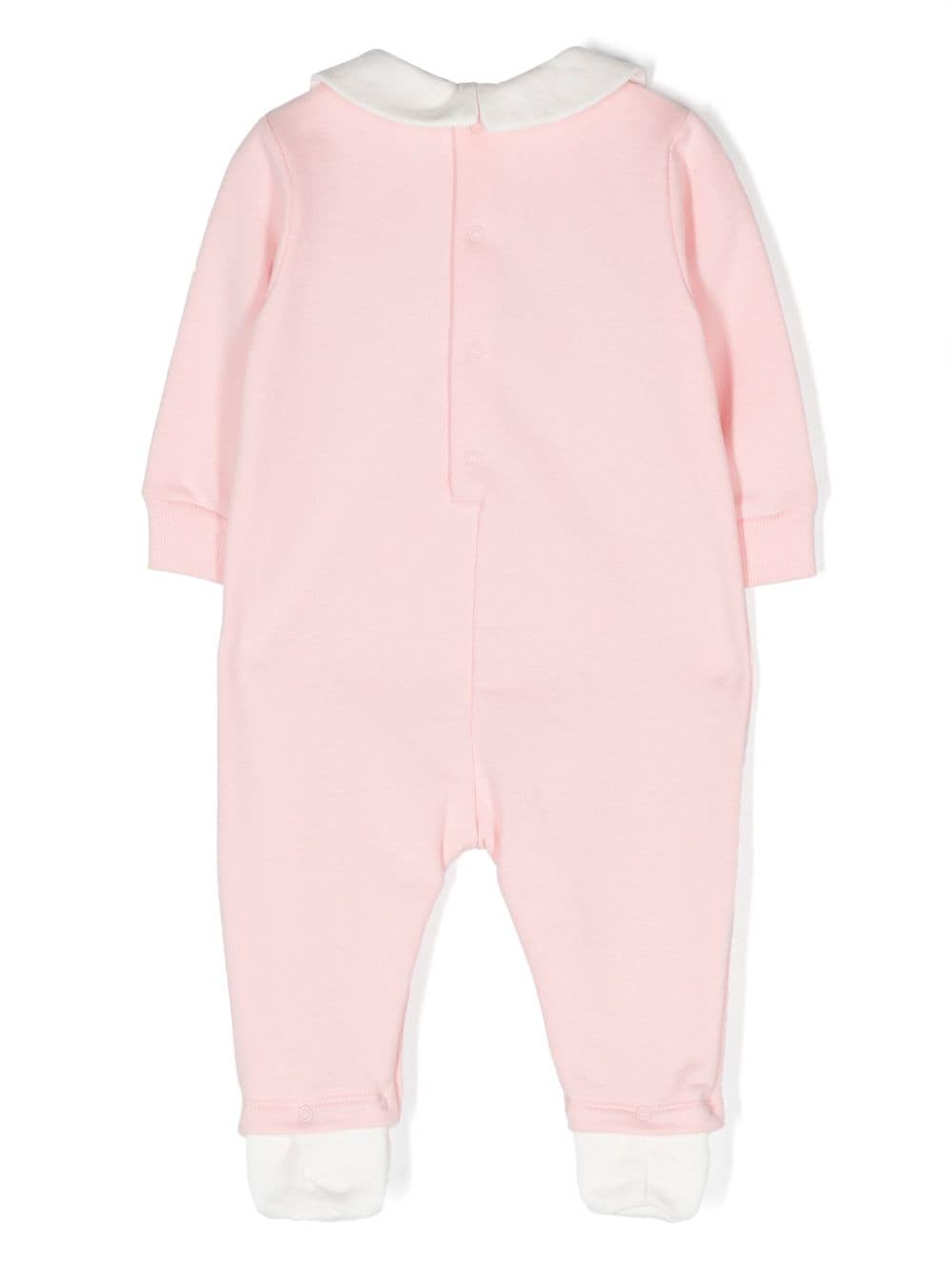 Pink onesie set for baby girls with logo