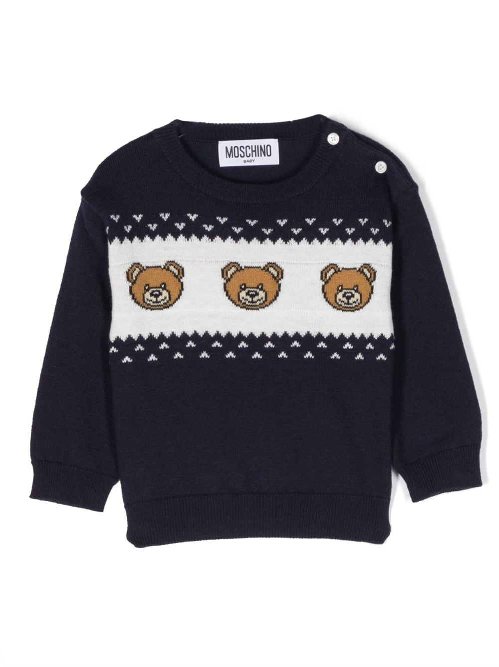 Blue baby sweater with bears