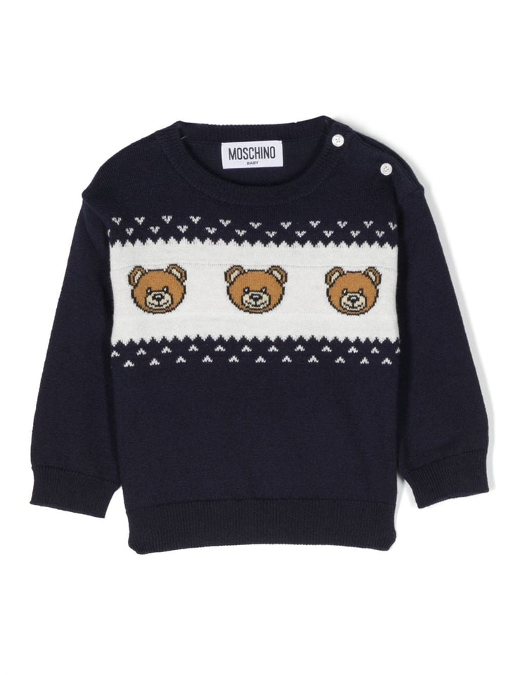 Maglione blu per neonato con orsi