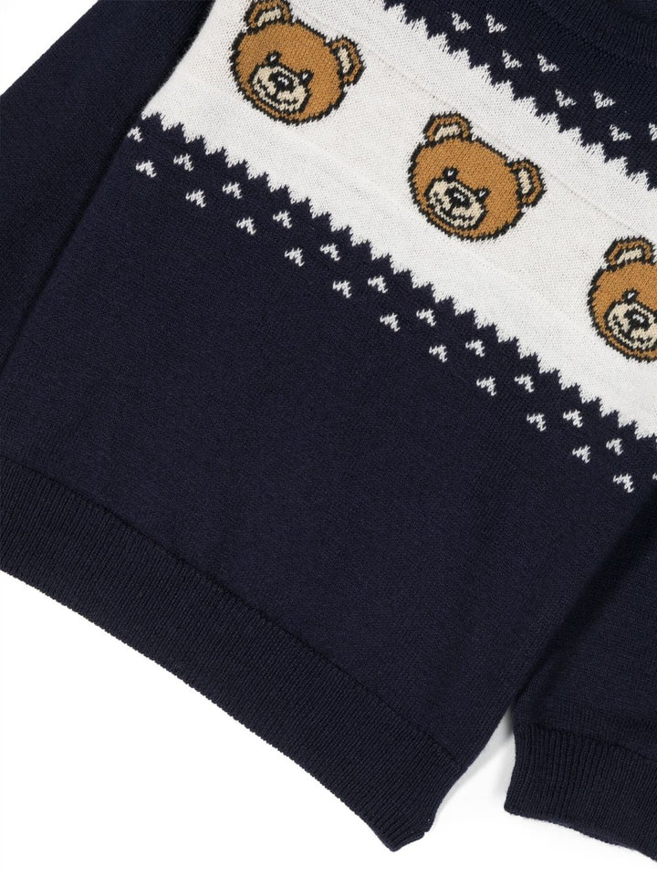 Blue baby sweater with bears