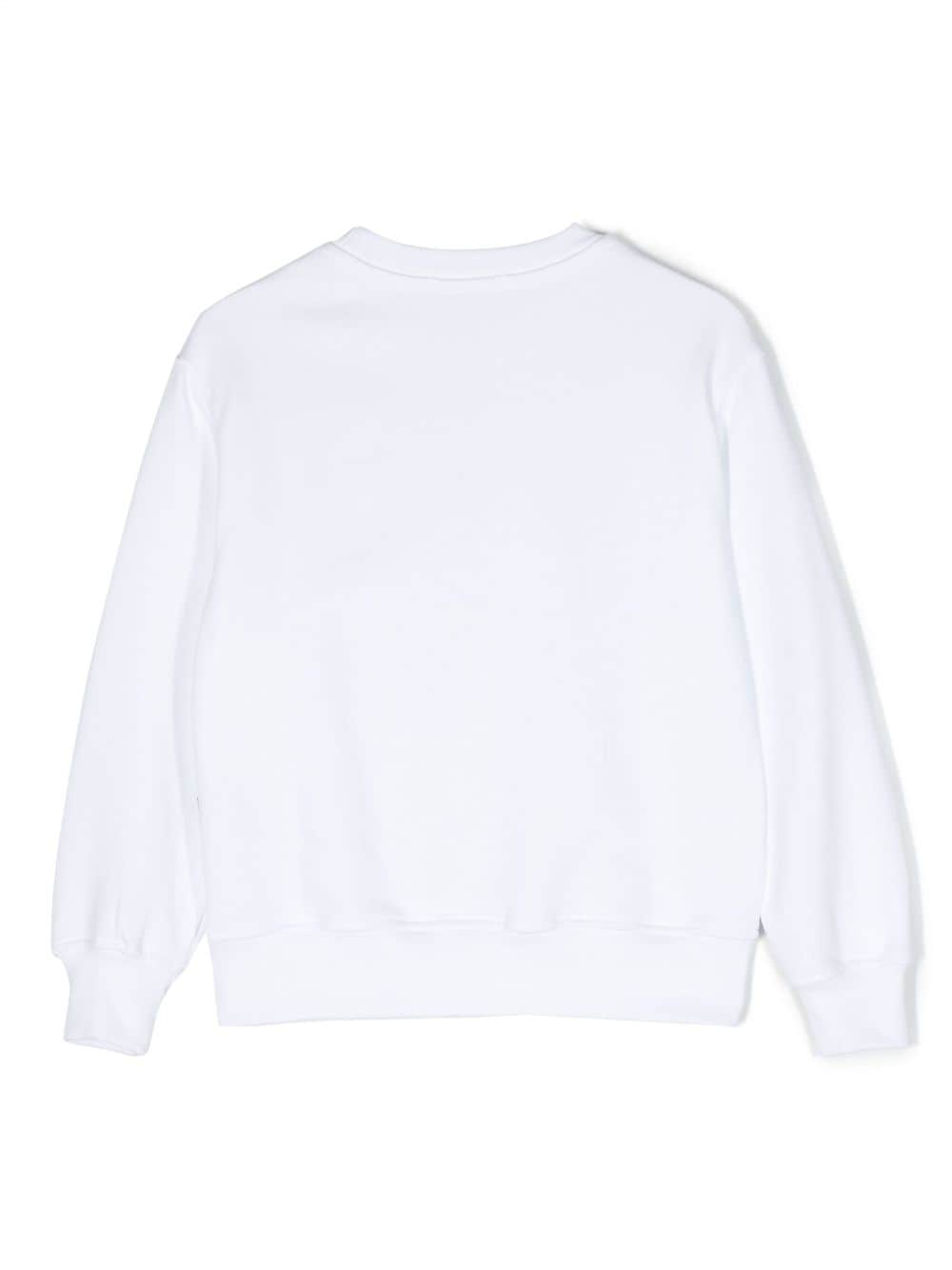 White sweatshirt for boys with logo print