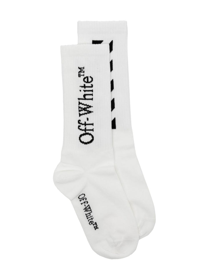 White children's socks with logo