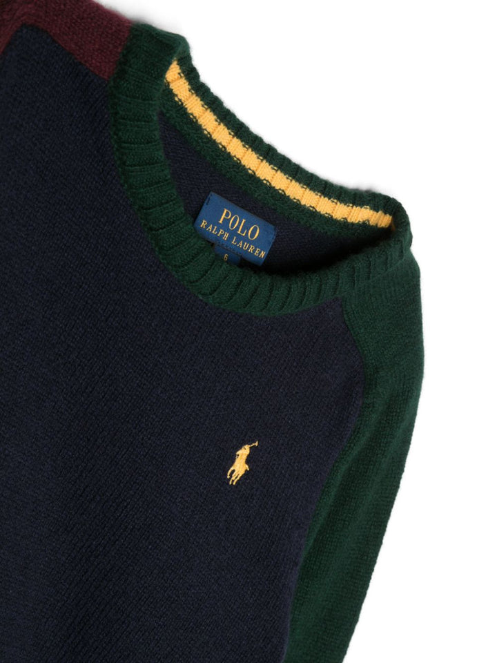 Blue sweater for boys with logo
