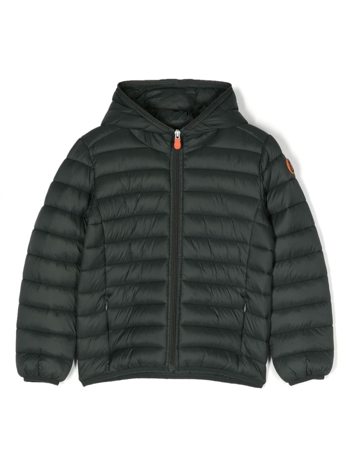 Forest green padded jacket for boys