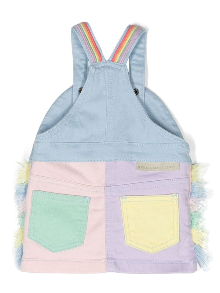 Multicolored dungarees for baby girls