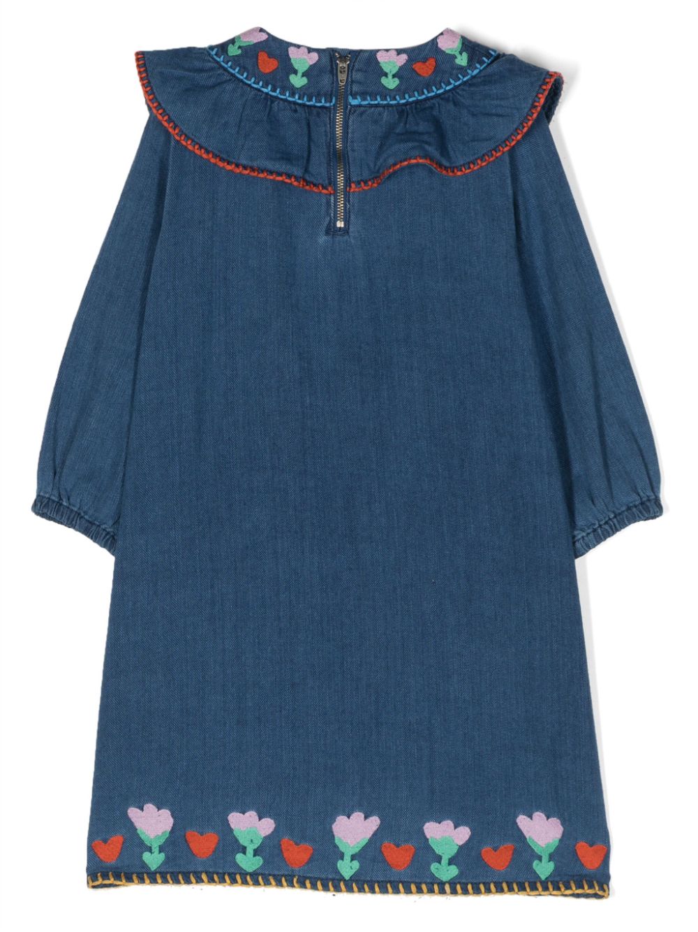 Blue embroidered dress for girls
