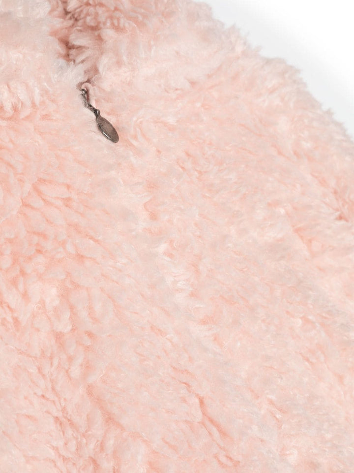Giacca rosa per bambina in pelliccia
