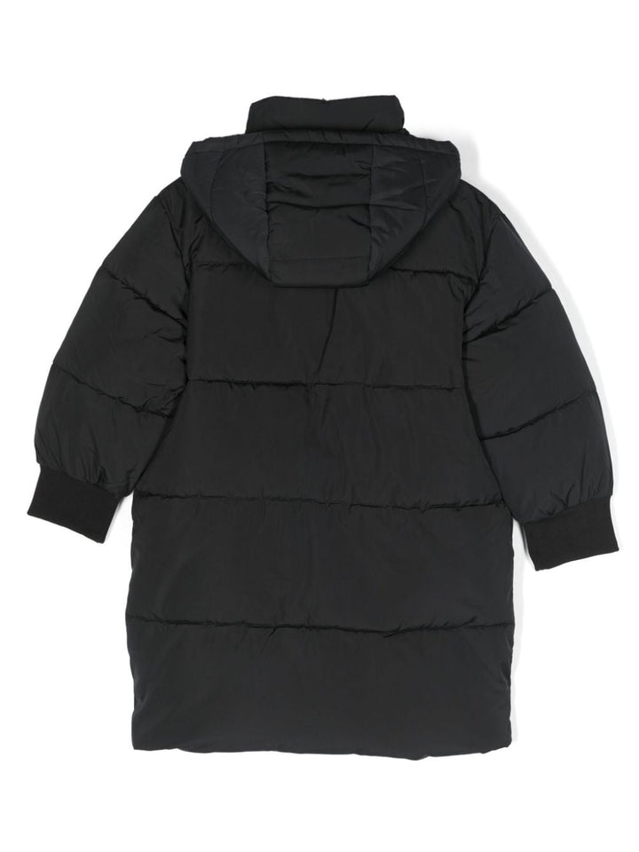 Black coat for girls with logo