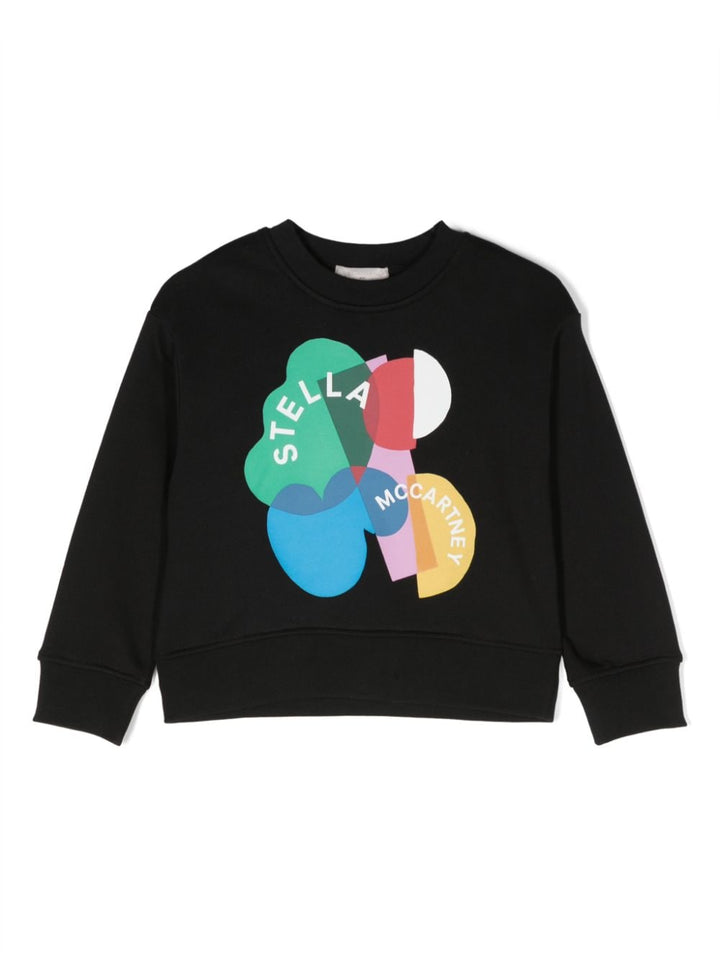 Black sweatshirt for girls with print