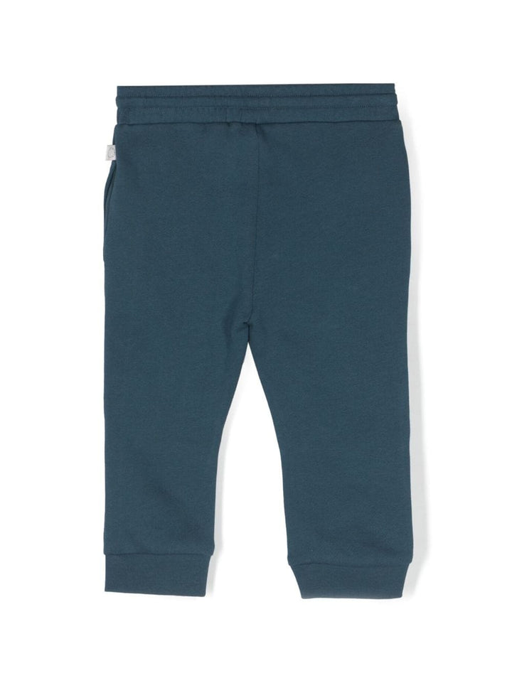 Blue sports trousers for newborns with print