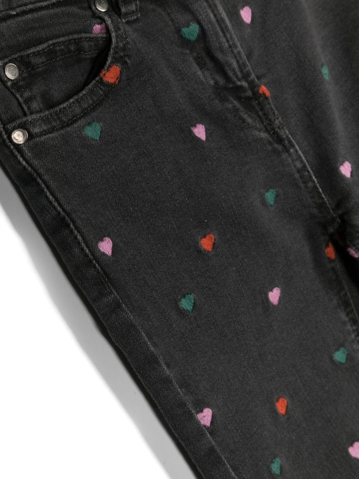 Gray jeans for girls with hearts