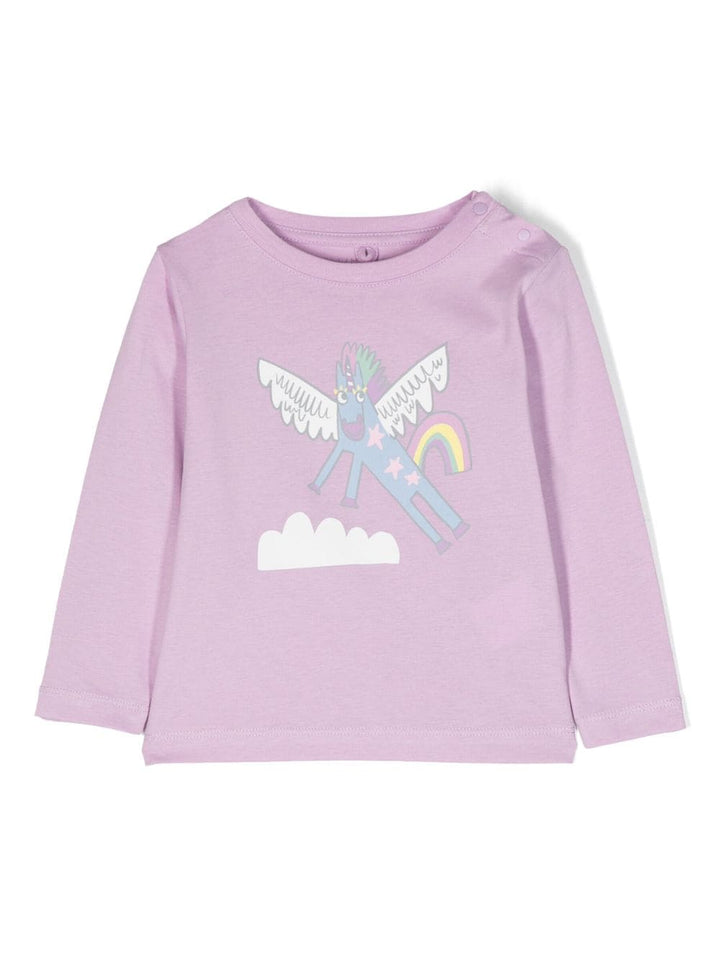 Lila t-shirt for baby girls with print