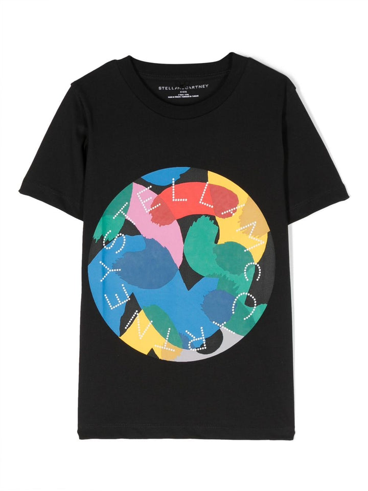 Black t-shirt for girls with print