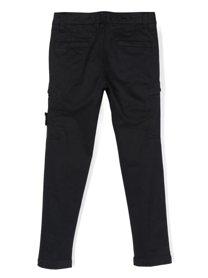 Blue trousers for boys with logo