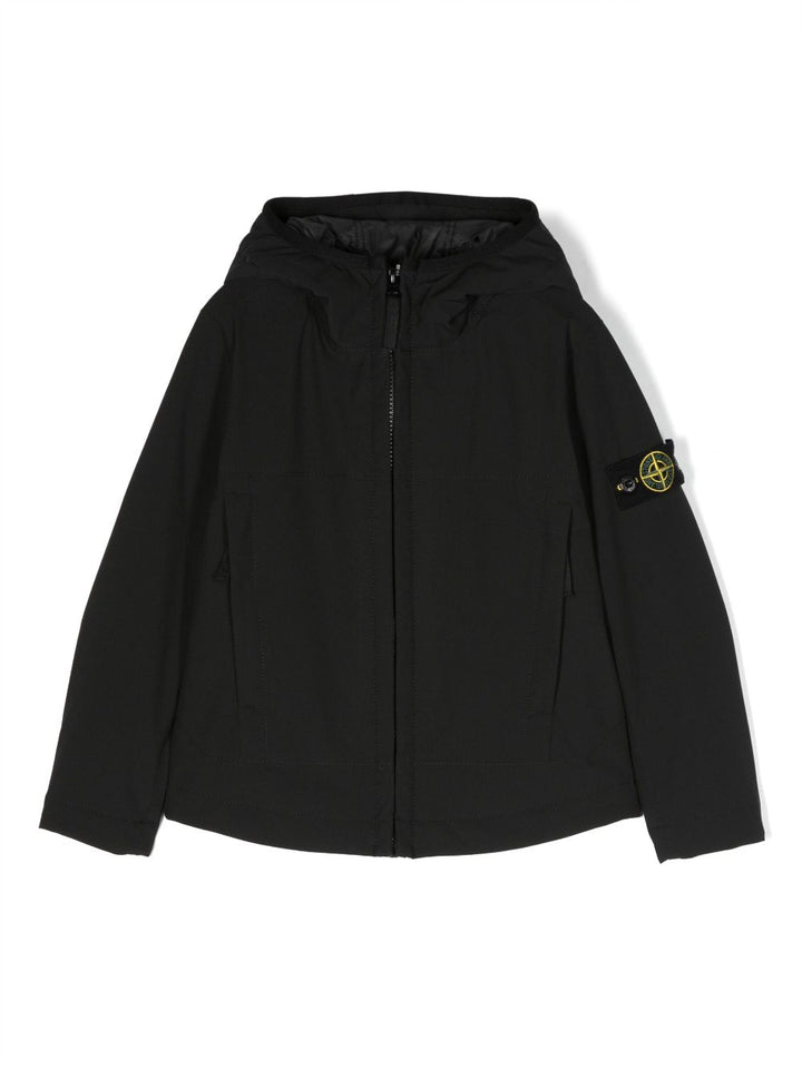 Black jacket for boys with logo