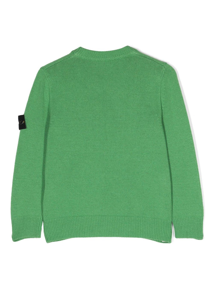 Maglione verde per bambino con logo